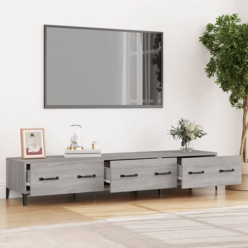 Meuble TV Sonoma gris 150x34,5x30 cm Bois d'ingénierie - Photo n°3; ?>