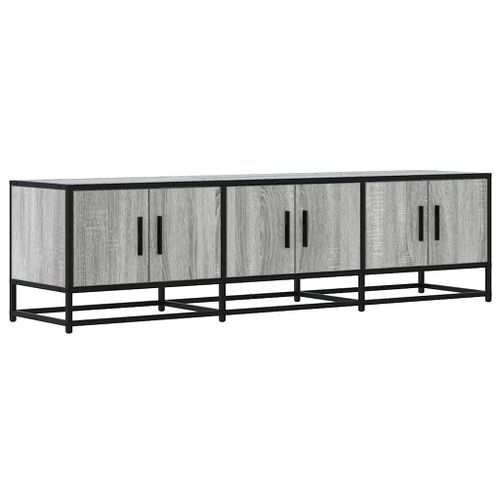 Meuble TV sonoma gris 150x35x41 cm bois d'ingénierie et métal - Photo n°2; ?>