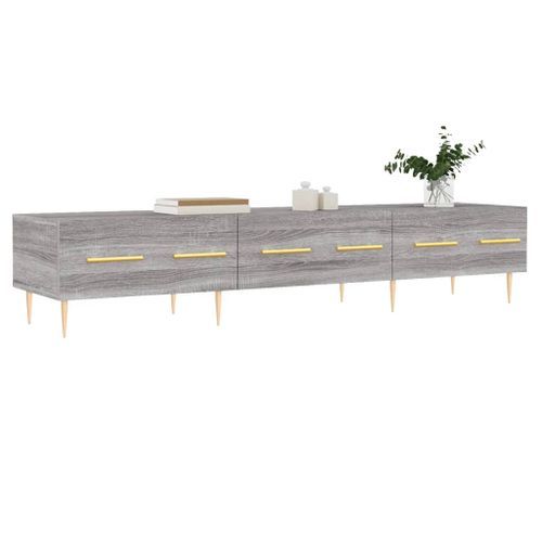 Meuble TV sonoma gris 150x36x30 cm bois d'ingénierie - Photo n°3; ?>