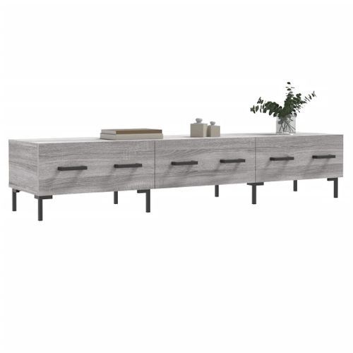 Meuble TV sonoma gris 150x36x30 cm bois d'ingénierie - Photo n°3; ?>