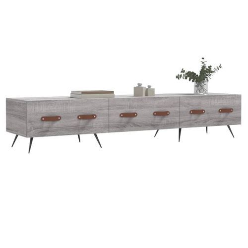 Meuble TV sonoma gris 150x36x30 cm bois d'ingénierie - Photo n°3; ?>