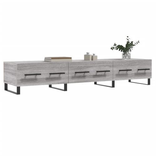 Meuble TV sonoma gris 150x36x30 cm bois d'ingénierie - Photo n°3; ?>