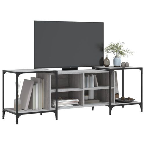 Meuble TV sonoma gris 153x37x50 cm bois d'ingénierie - Photo n°3; ?>