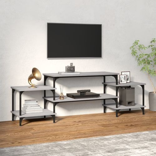 Meuble TV Sonoma gris 157x35x52 cm bois d'ingénierie - Photo n°2; ?>