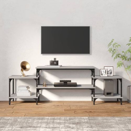 Meuble TV Sonoma gris 157x35x52 cm bois d'ingénierie - Photo n°3; ?>