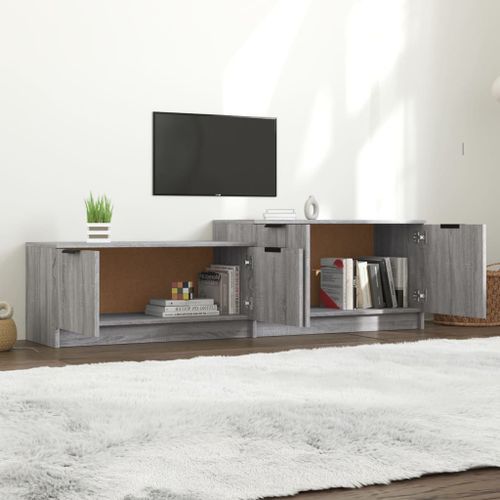 Meuble TV Sonoma gris 158,5x36x45 cm Bois d'ingénierie - Photo n°3; ?>