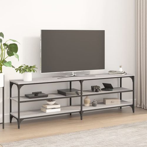 Meuble TV sonoma gris 160x30x50 cm bois d'ingénierie - Photo n°2; ?>