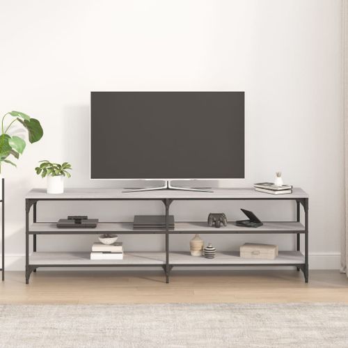 Meuble TV sonoma gris 160x30x50 cm bois d'ingénierie - Photo n°3; ?>