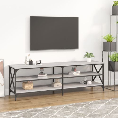 Meuble TV sonoma gris 160x40x50 cm bois d'ingénierie - Photo n°2; ?>