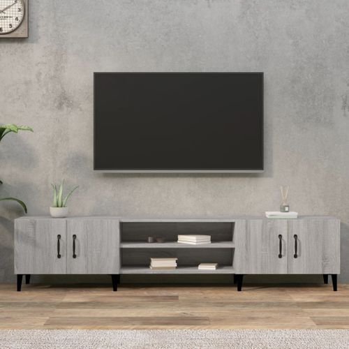 Meuble TV sonoma gris 180x31,5x40 cm bois d'ingénierie - Photo n°2; ?>