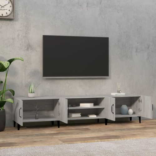 Meuble TV sonoma gris 180x31,5x40 cm bois d'ingénierie - Photo n°3; ?>