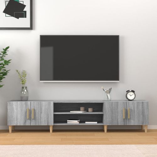 Meuble TV sonoma gris 180x31,5x40 cm bois d'ingénierie - Photo n°2; ?>