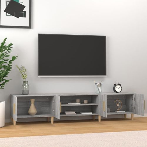 Meuble TV sonoma gris 180x31,5x40 cm bois d'ingénierie - Photo n°3; ?>