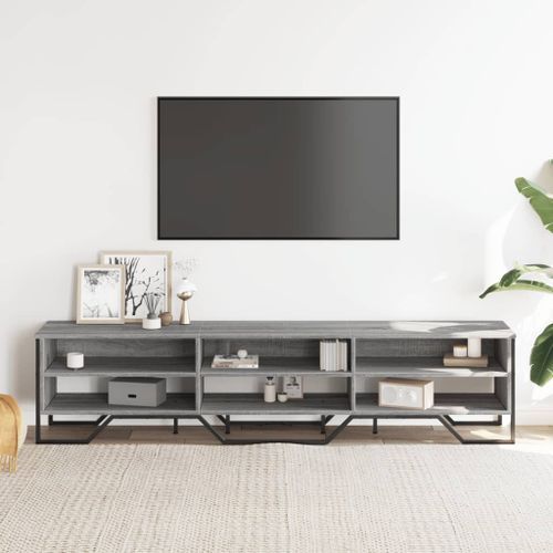 Meuble TV sonoma gris 180x34x41 cm bois d'ingénierie - Photo n°3; ?>