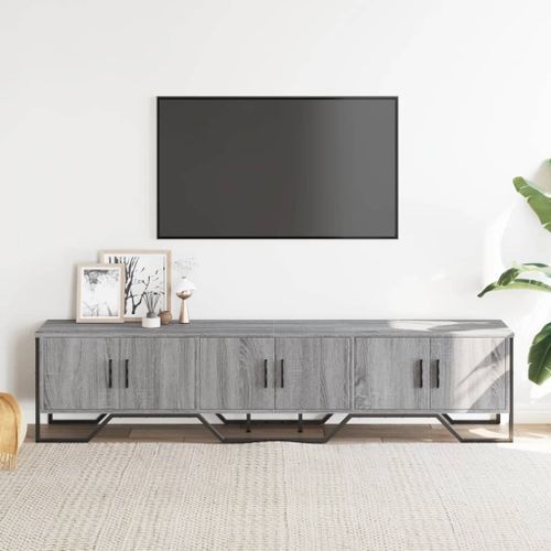 Meuble TV sonoma gris 180x34x41 cm bois d'ingénierie - Photo n°3; ?>