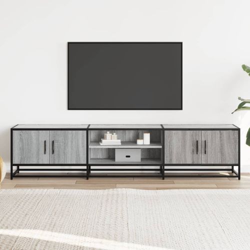 Meuble TV sonoma gris 180x35x41 cm bois d'ingénierie - Photo n°3; ?>