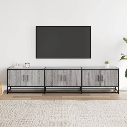 Meuble TV sonoma gris 180x35x41 cm bois d'ingénierie - Photo n°3; ?>