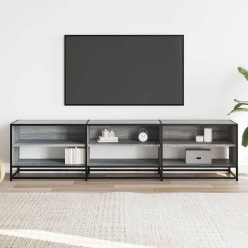 Meuble TV sonoma gris 180x40x46 cm bois d'ingénierie - Photo n°3; ?>