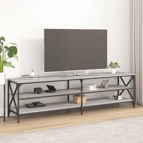 Meuble TV sonoma gris 180x40x50 cm bois d'ingénierie - Photo n°2; ?>