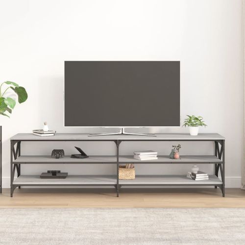 Meuble TV sonoma gris 180x40x50 cm bois d'ingénierie - Photo n°3; ?>