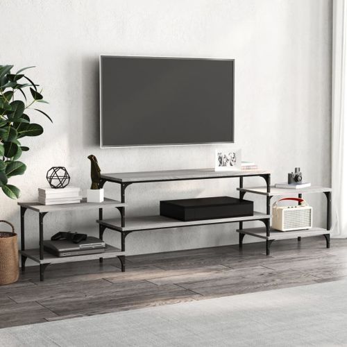 Meuble TV sonoma gris 197x35x52 cm Bois d'ingénierie - Photo n°2; ?>