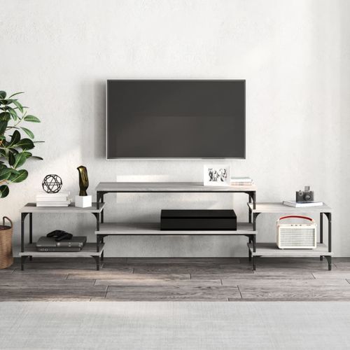 Meuble TV sonoma gris 197x35x52 cm Bois d'ingénierie - Photo n°3; ?>