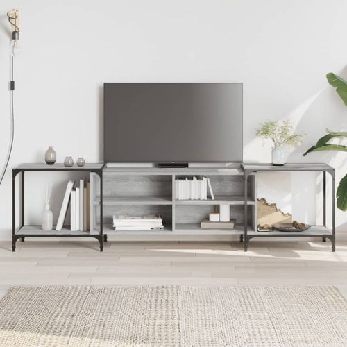 Meuble TV sonoma gris 203x37x50 cm Bois d'ingénierie - Photo n°2; ?>