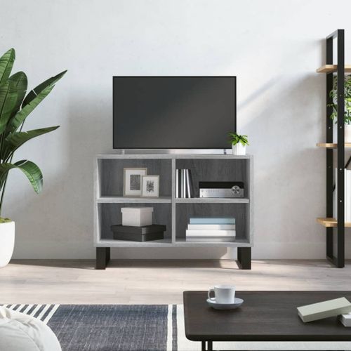 Meuble TV sonoma gris 69,5 x 30 x 50 cm bois d'ingénierie - Photo n°2; ?>