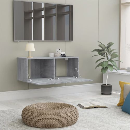 Meuble TV Sonoma gris 80x30x30 cm Bois d'ingénierie - Photo n°3; ?>