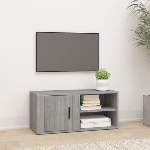 Meuble TV Sonoma gris 80x31,5x36 cm Bois d'ingénierie - Photo n°2; ?>