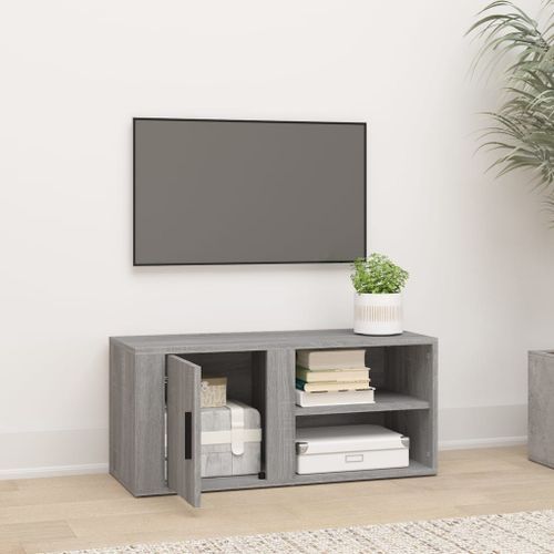 Meuble TV Sonoma gris 80x31,5x36 cm Bois d'ingénierie - Photo n°3; ?>