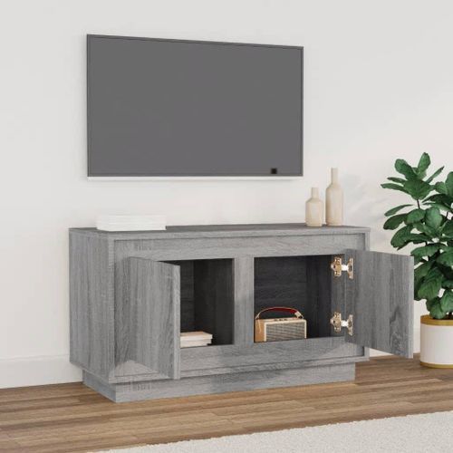 Meuble TV sonoma gris 80x35x45 cm bois d'ingénierie - Photo n°3; ?>