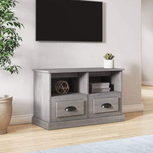 Meuble TV sonoma gris 80x35x50 cm bois d'ingénierie - Photo n°2; ?>