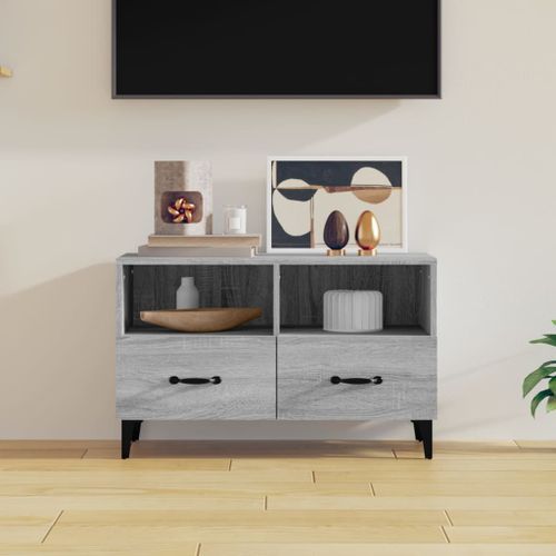 Meuble TV Sonoma gris 80x36x50 cm Bois d'ingénierie - Photo n°2; ?>