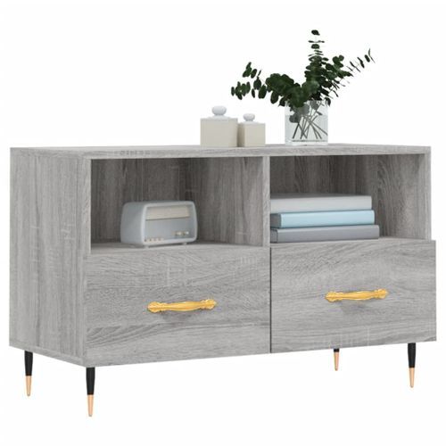 Meuble TV Sonoma gris 80x36x50 cm Bois d'ingénierie - Photo n°3; ?>