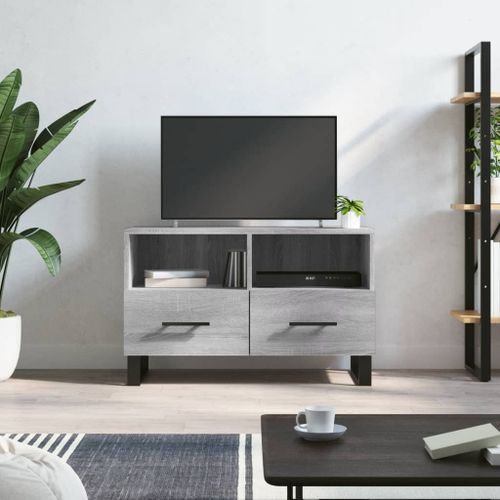 Meuble TV Sonoma gris 80x36x50 cm Bois d'ingénierie - Photo n°2; ?>