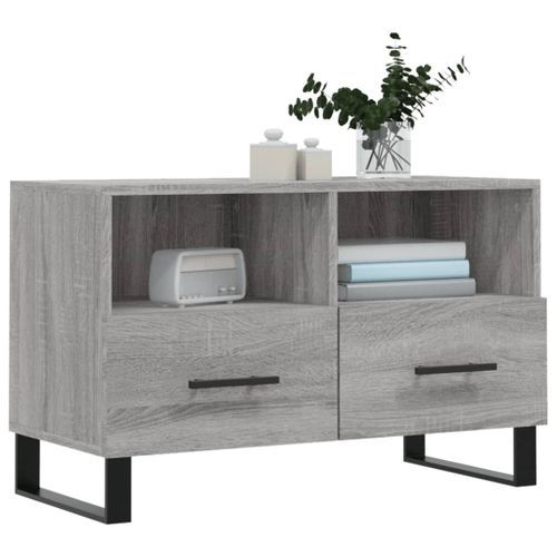 Meuble TV Sonoma gris 80x36x50 cm Bois d'ingénierie - Photo n°3; ?>