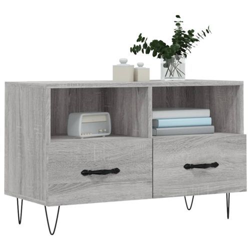 Meuble TV Sonoma gris 80x36x50 cm Bois d'ingénierie - Photo n°3; ?>