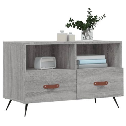 Meuble TV Sonoma gris 80x36x50 cm Bois d'ingénierie - Photo n°3; ?>