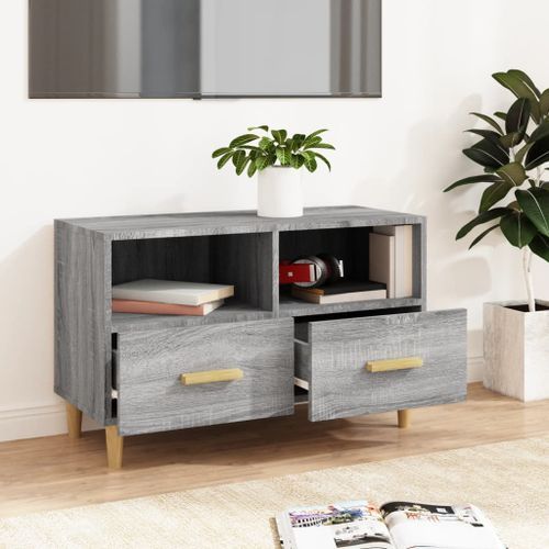 Meuble TV Sonoma gris 80x36x50 cm Bois d'ingénierie - Photo n°3; ?>