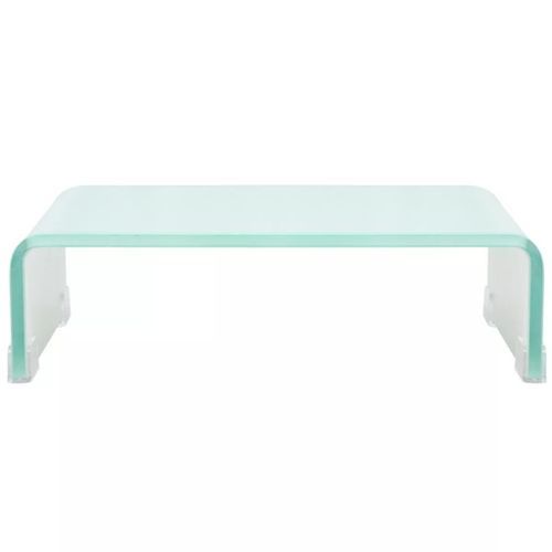 Meuble TV/ Support pour moniteur 40 x 25 x 11 cm Verre Blanc - Photo n°2; ?>