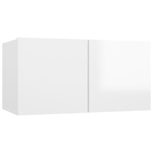 Meuble TV suspendu Blanc brillant 60x30x30 cm - Photo n°2; ?>