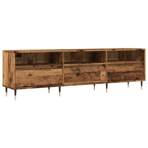 Meuble TV vieux bois 150x30x44,5 cm bois d'ingénierie - Photo n°2; ?>