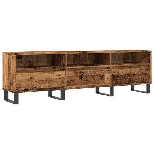 Meuble TV vieux bois 150x30x44,5 cm bois d'ingénierie - Photo n°2; ?>