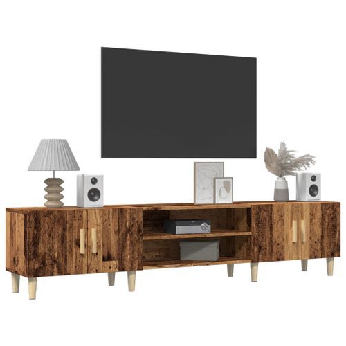 Meuble TV vieux bois 180x31,5x40 cm bois d'ingénierie - Photo n°3; ?>