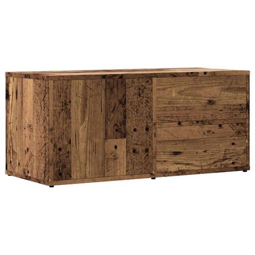 Meuble TV vieux bois 80x34x35,5 cm bois d'ingénierie - Photo n°2; ?>