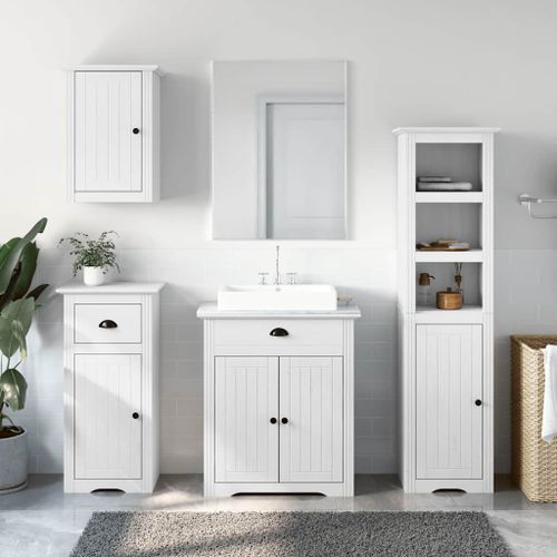 Meubles de salle de bain 4 pcs BODO blanc bois de pin massif - Photo n°3; ?>