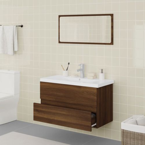 Meubles de salle de bain Chêne marron Bois d'ingénierie - Photo n°3; ?>