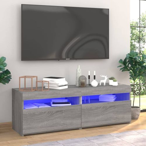 Meubles TV 2 pcs avec lumières LED Sonoma gris 60x35x40 cm - Photo n°3; ?>