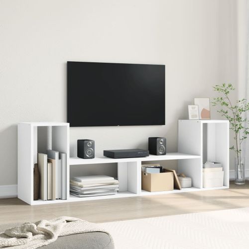 Meubles TV 2 pcs blanc 75x30x50 cm bois d'ingénierie - Photo n°3; ?>